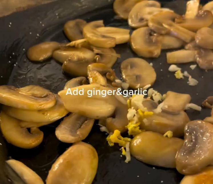 Step 1.1: Saute the mushrooms in olive oil for 7 minutes until all the water evaporates