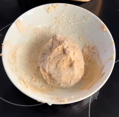 Step 1.1: Knead the mixture with your hands once it starts to get thick