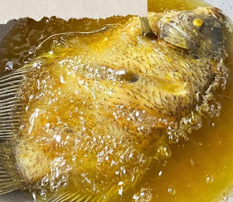 Step 1.1: Fry the fish over medium-high heat, flipping only once