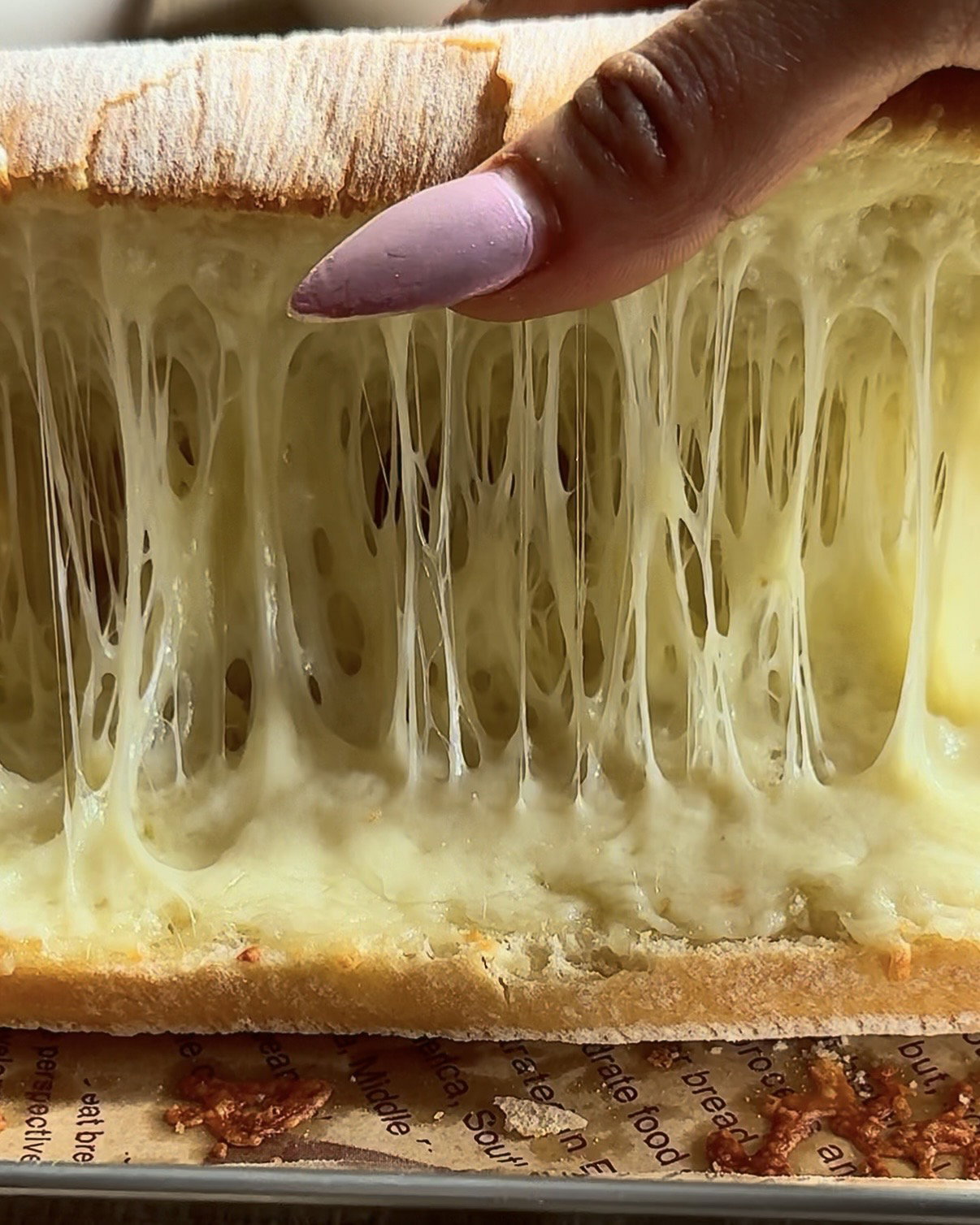 Step 3.1: Broil the bread in the oven for a few minutes until the cheese melts