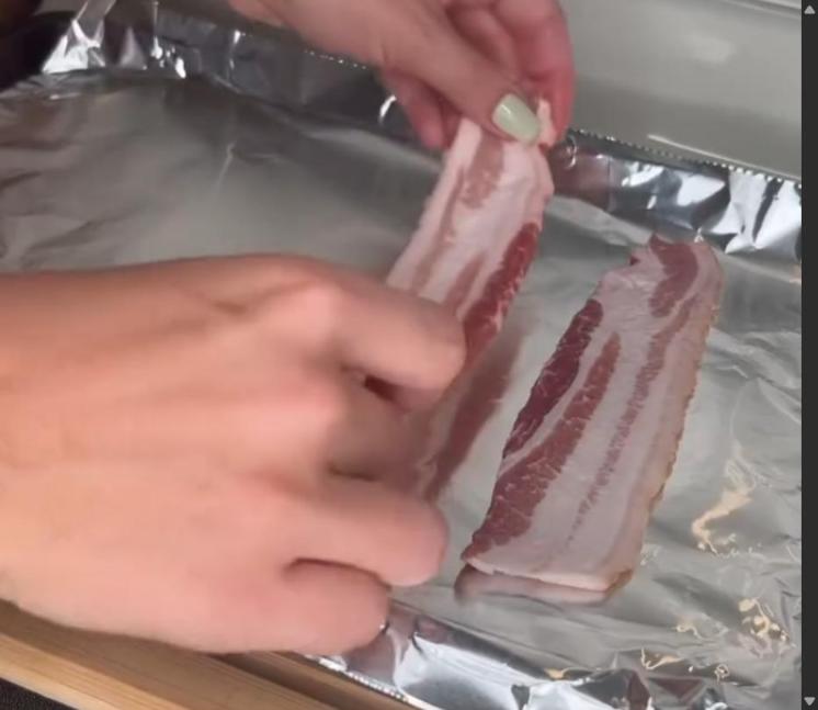Step 2.1: Place bacon on a foil-lined baking sheet