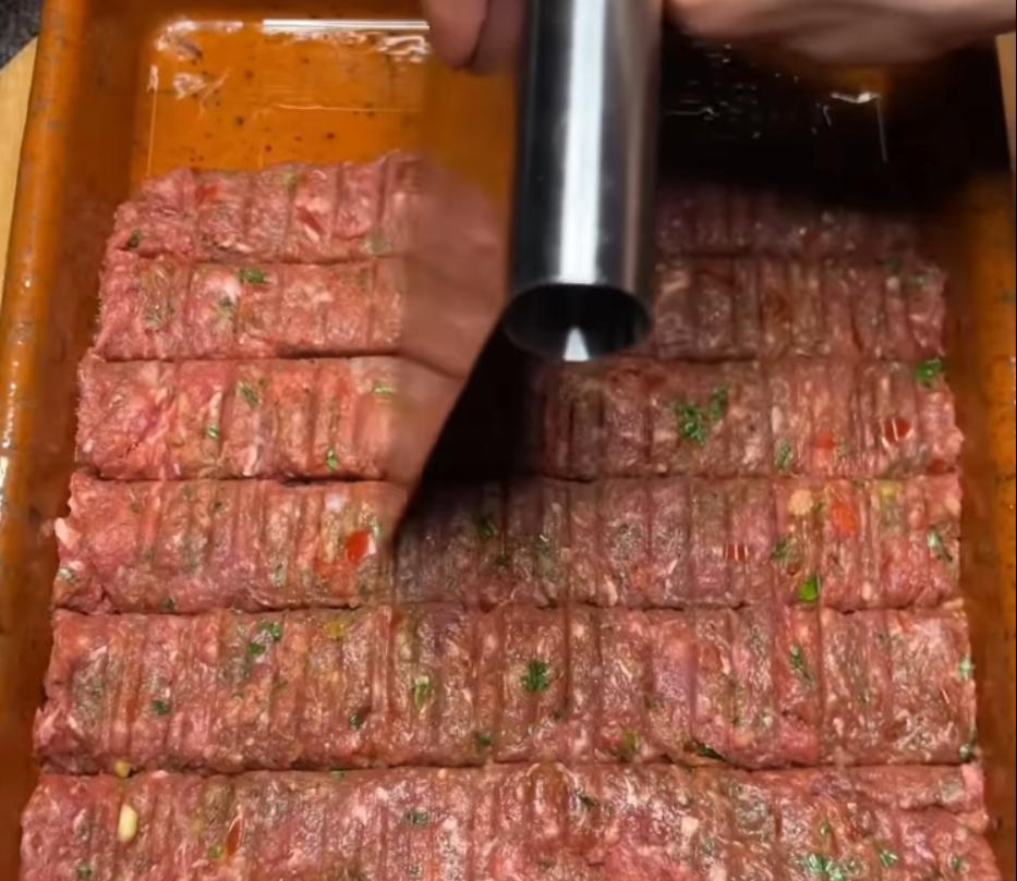 Step 1.1: Score horizontally and vertically to create the classic kebab shape