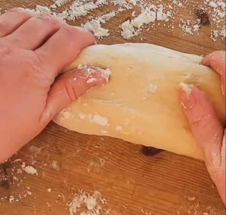 Step 1.1: Roll out into two long pieces and cut into roll shapes