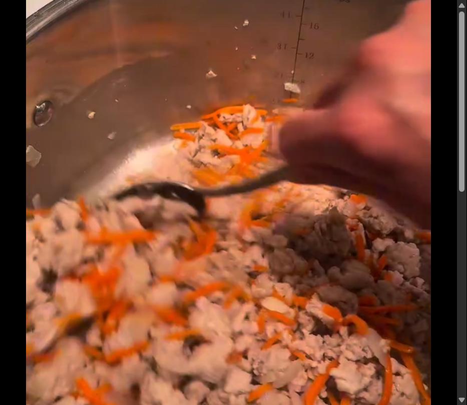 Step 1.1: Add shredded carrots and cook for 3-5 minutes until softened
