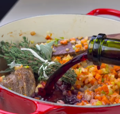 Step 1.1: Pour in the entire bottle of red wine