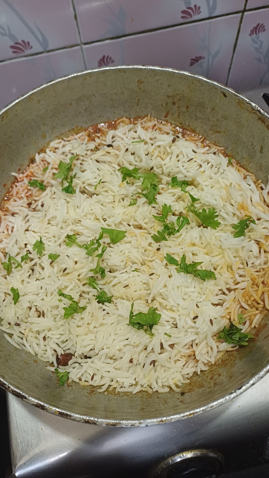 Step 4.2: Layer the [cooked biryani ](https://www