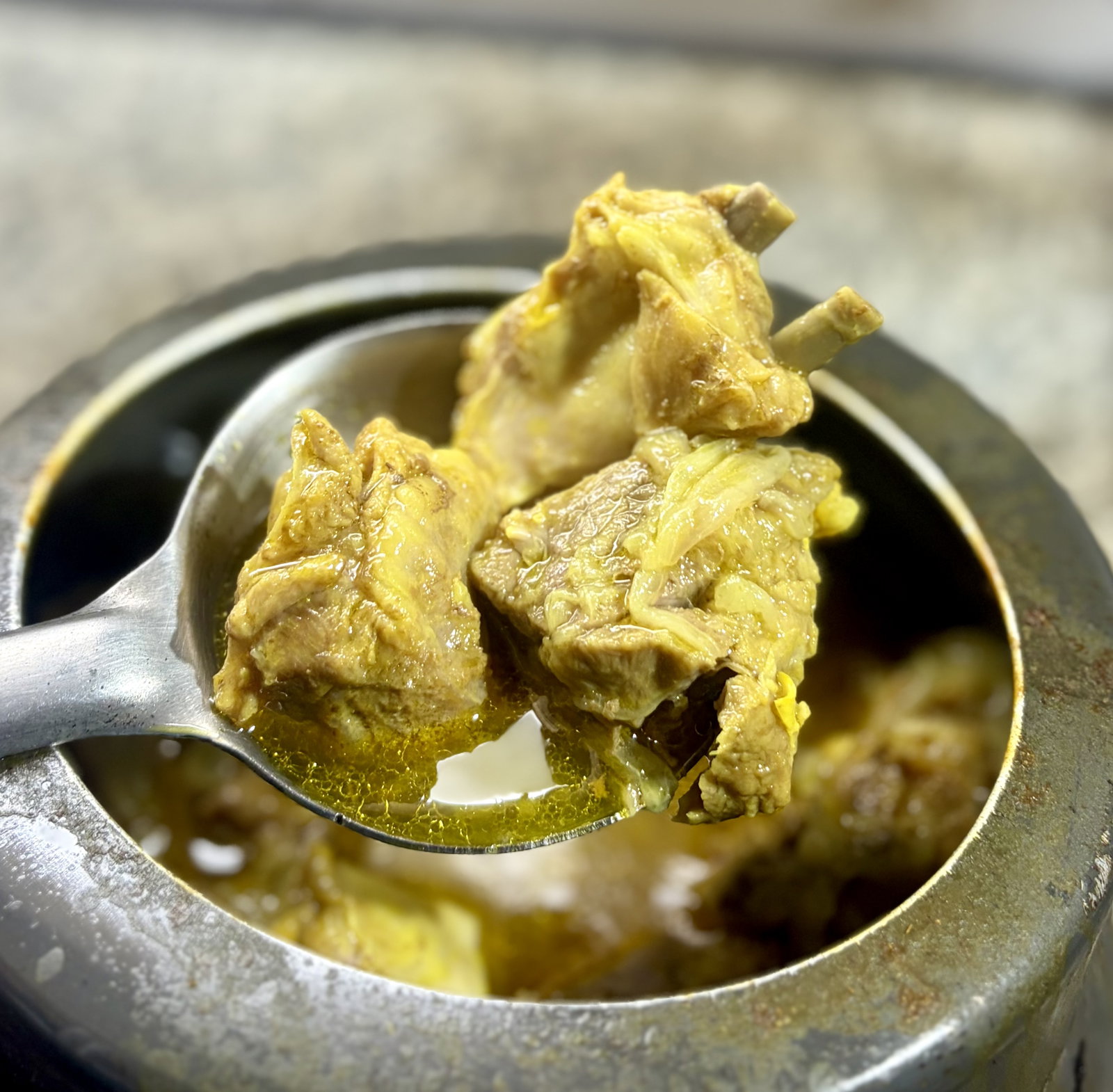 Step 1.1: Cook for 3-4 whistles on medium heat until the mutton is soft