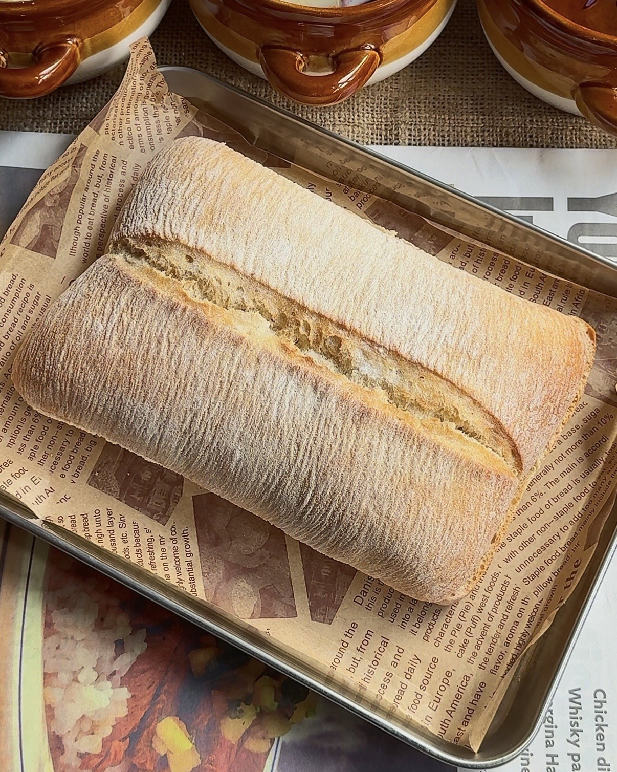 Step 3.1: Slice the ciabatta loaf through the middle