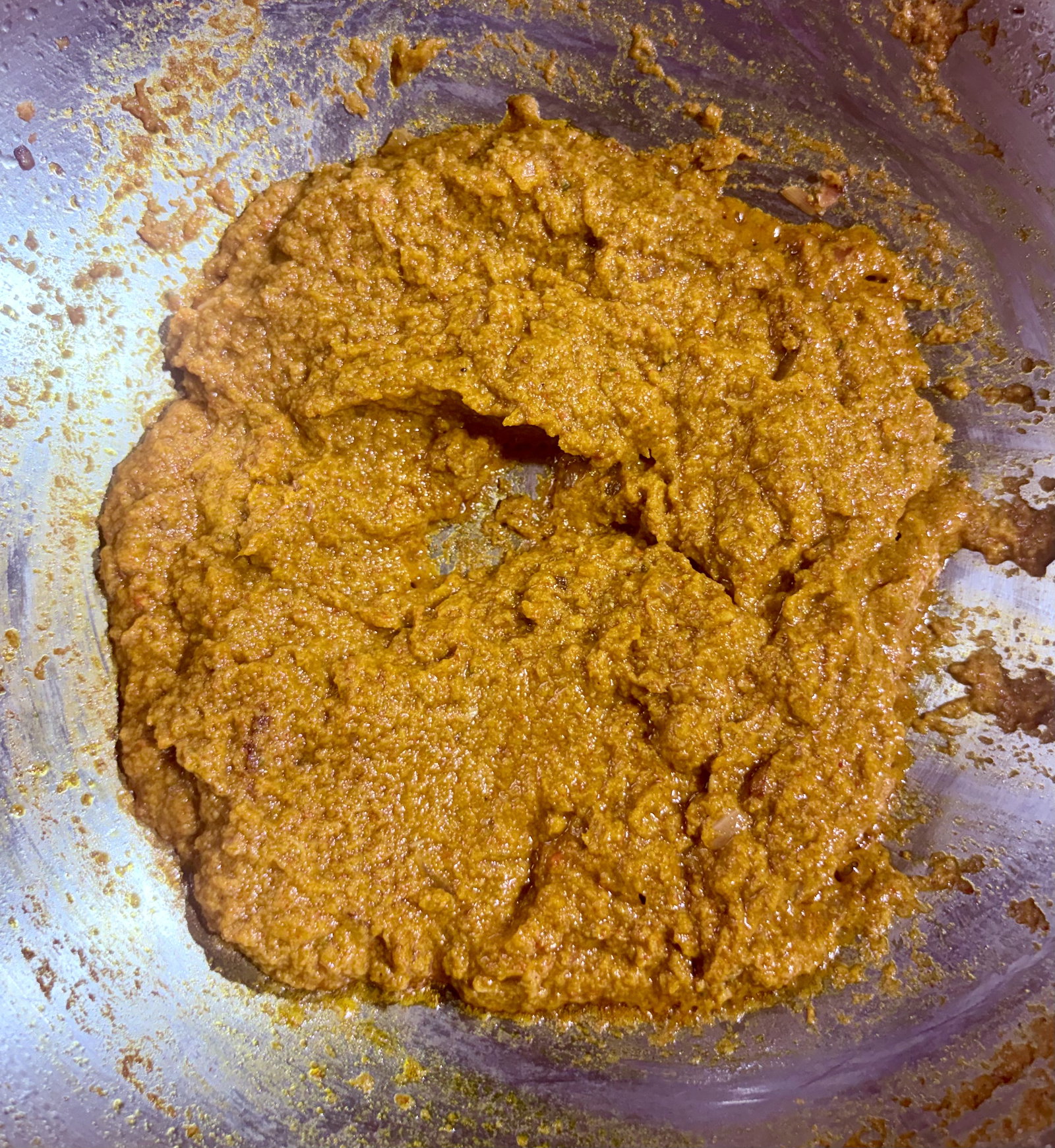 Step 3.2: Add the prepared masala paste and a splash of water