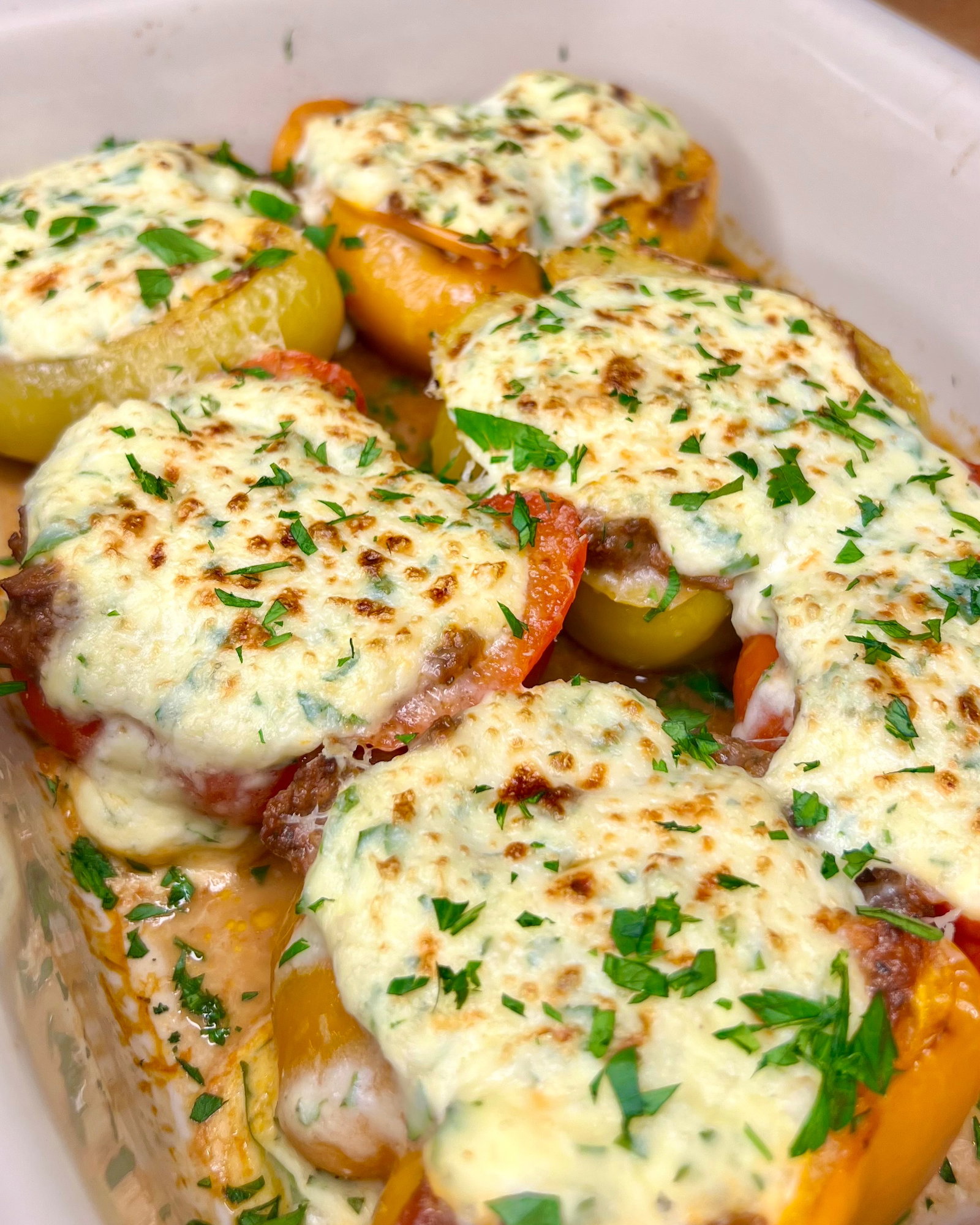 Lasagna Inspired Stuffed Peppers recipe