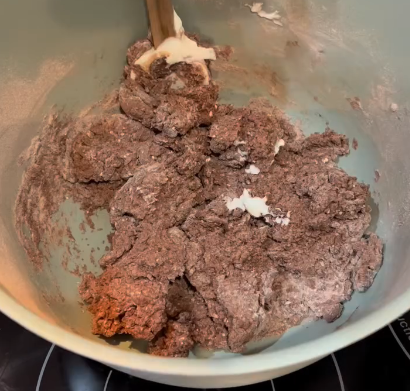 Step 1.1: Whisk together oat flour, cocoa powder, chocolate protein, salt, and baking soda in a mixing bowl