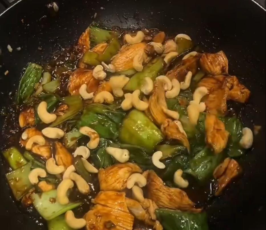 Step 1.1: Cook until the sauce has thickened and coats the chicken and bok choy