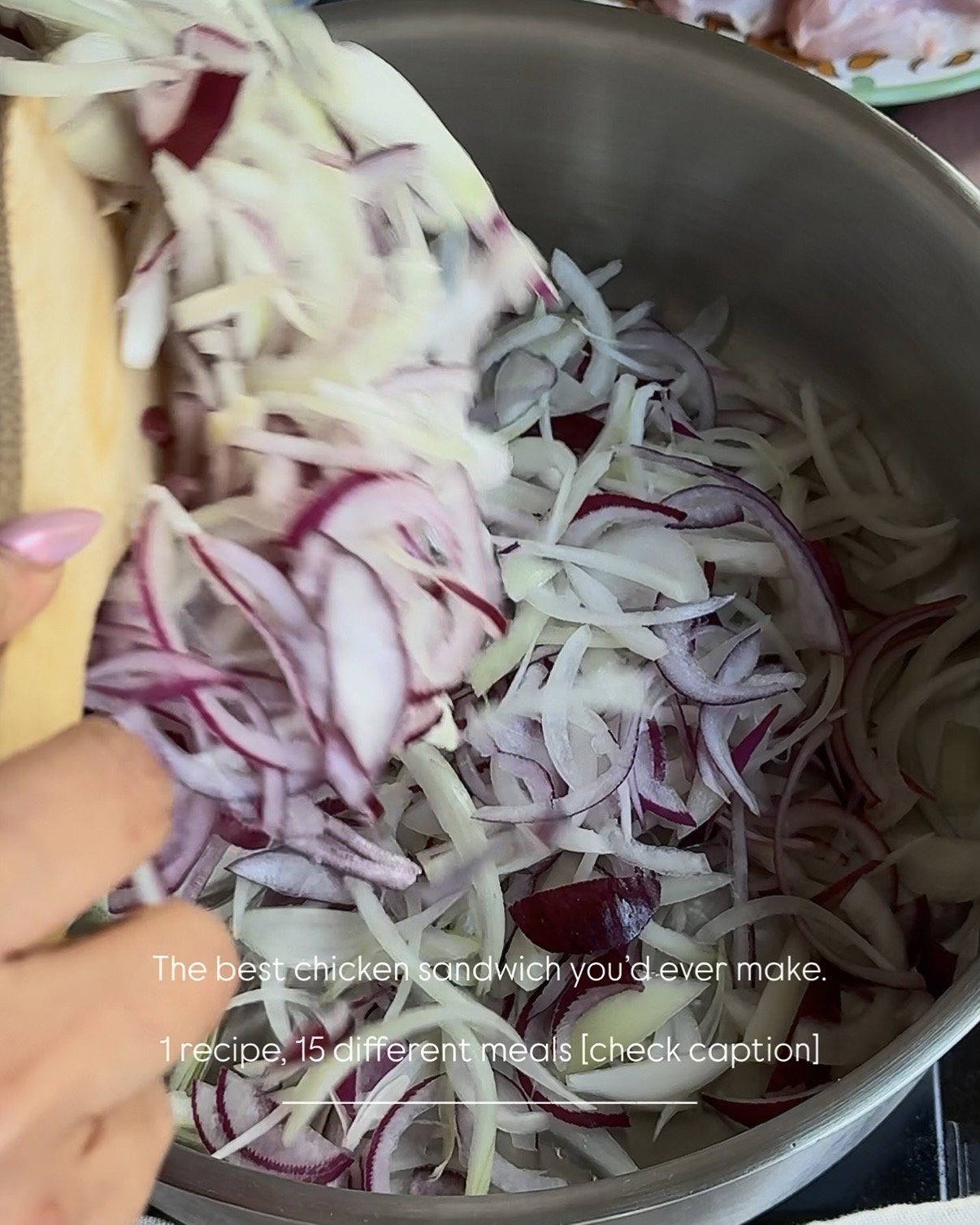 Step 1.2: Heat oil in a saucepan and add the onions