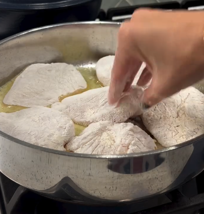 Step 2.1: Sear chicken for 9 minutes per side until golden and mostly cooked through