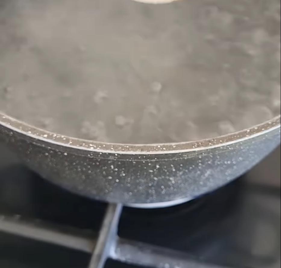 Step 1.1: Bring a large pan of water to the boil and add the bicarbonate of soda