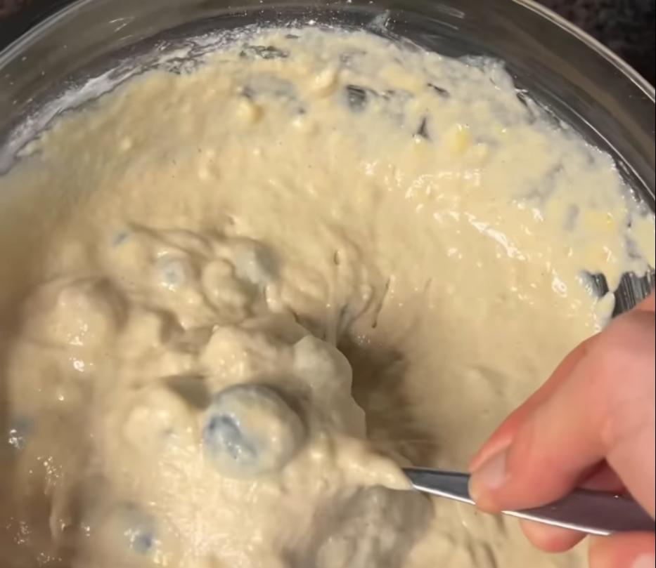 Step 1.1: Gently fold through blueberries