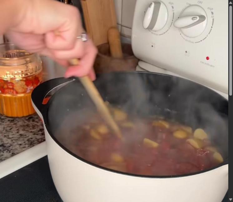 Step 1.1: Bring to a boil and add a bay leaf