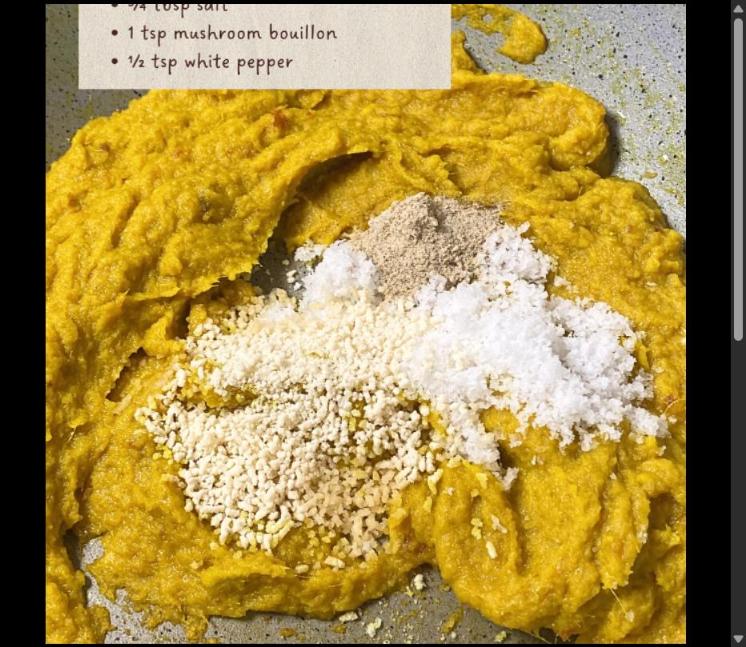 Step 2.1: Saute the spice paste until fragrant, then season with salt, mushroom bouillon, and white pepper