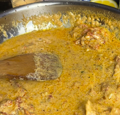 Step 1.1: Stir in cream and parmesan