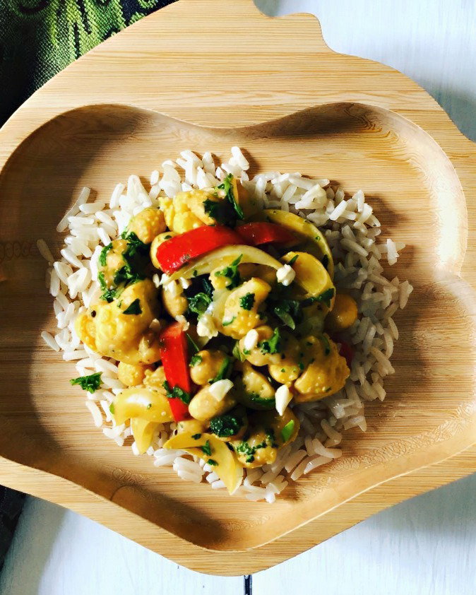 Chickpea & Cauliflower Peanut Curry recipe