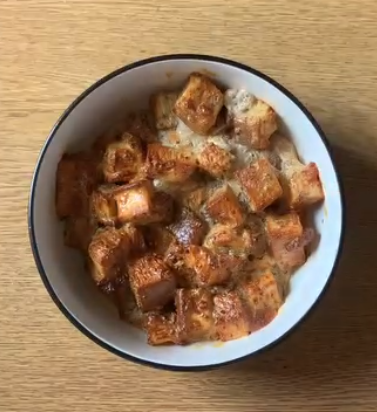 Step 1.1: Add the mixture to a bowl and air-fry for 10 minutes at 180°C until golden and slightly crispy, or bake for 20 minutes at 180°C