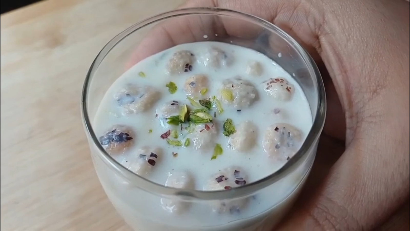 Step 1.1: Serve chilled and garnish with pistachios