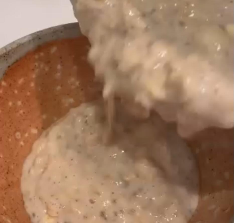 Step 1.1: Transfer the oatmeal to a bowl and drizzle with honey