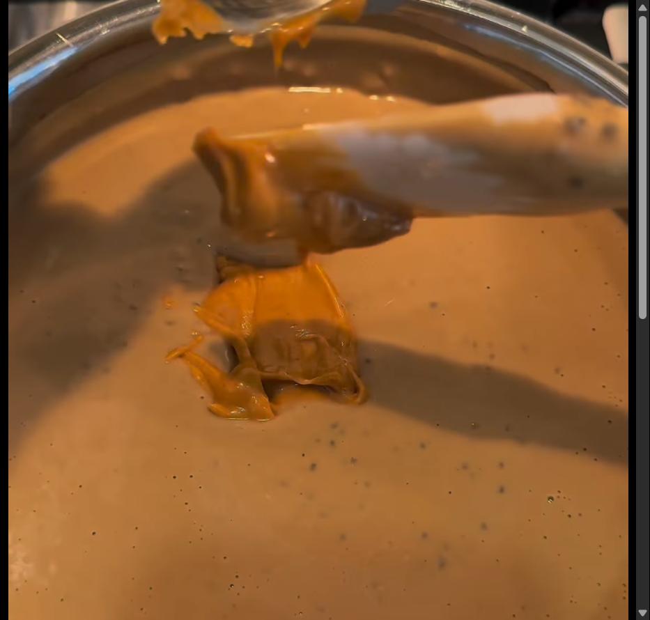 Step 1.1: When the mixture starts to bubble, add chia seeds and peanut butter