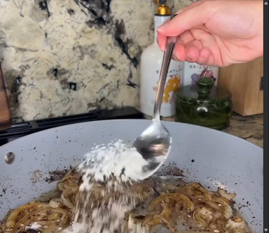 Step 3.1: Stir in flour and cook for 1 minute
