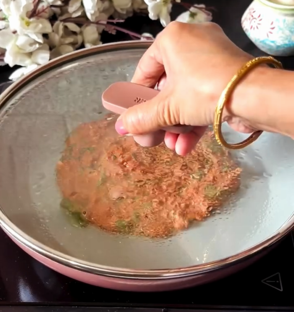 Step 1.1: Cover and cook on medium flame until golden