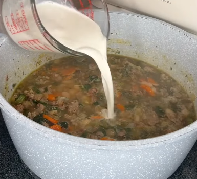 Step 1.1: Lower heat even further and stir in half & half and grated parmesan until heated through