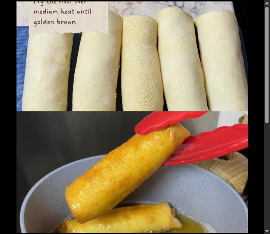 Step 5.1: Fry the risol over medium heat until golden brown