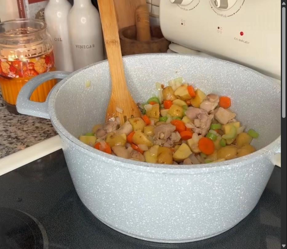Step 2.1: Cook until the vegetables start to soften and become fragrant, stirring frequently