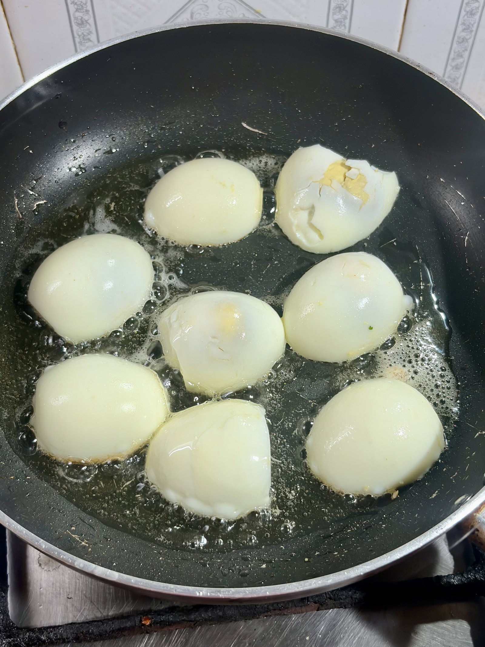 Step 2.1: Place the egg halves yolk-side down