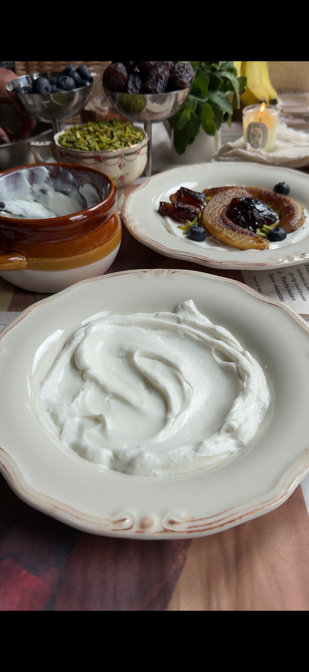 Step 2.2: Spoon Vanilla Greek yogurt into serving bowls