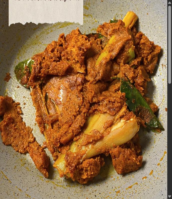 Step 5.1: Saute the spice paste and aromatics until fragrant and the oil starts to separate