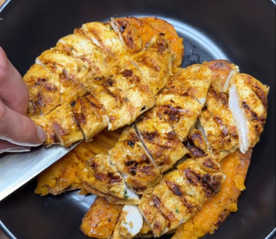Step 3.1: Cook chicken in a pan or BBQ on medium-high heat until the internal temperature reaches 74°C