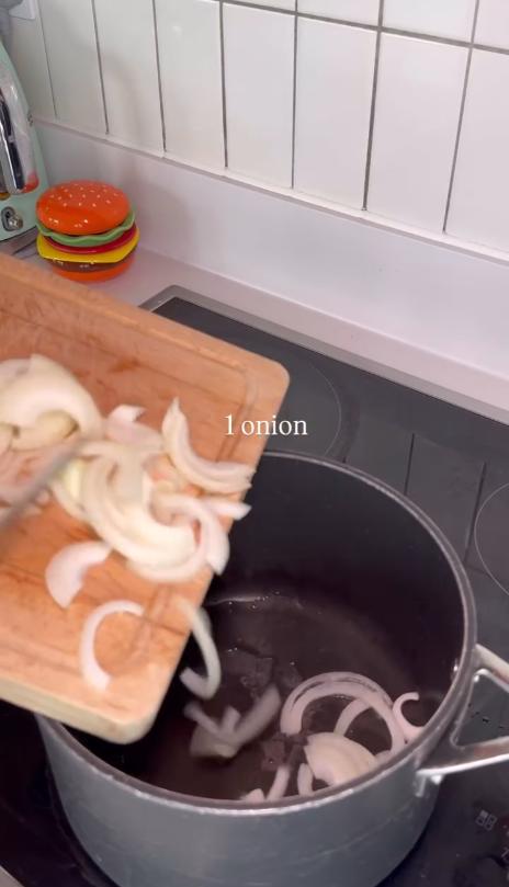 Step 2.1: Saute the onions until translucent, then add 1