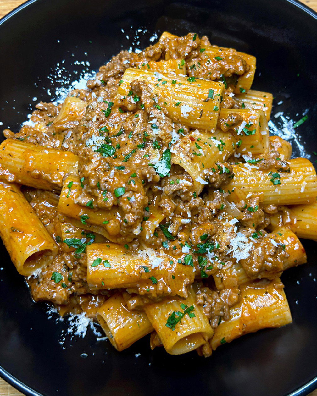 Creamy Beef Rigatoni recipe