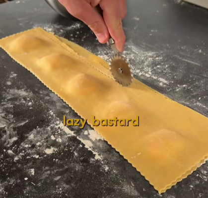 Step 3.1: Seal the edges and use a cookie cutter to cut into individual ravioli