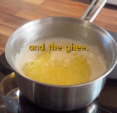 Step 2.1: Simmer unsalted butter gently until the solids separate