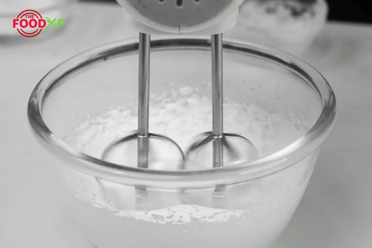 Step 1.1: Beat the mixture on medium speed until soft peaks form, for about 3 minutes