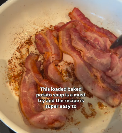 Step 1.1: In a separate pot, cook the bacon and leave the grease after cooking