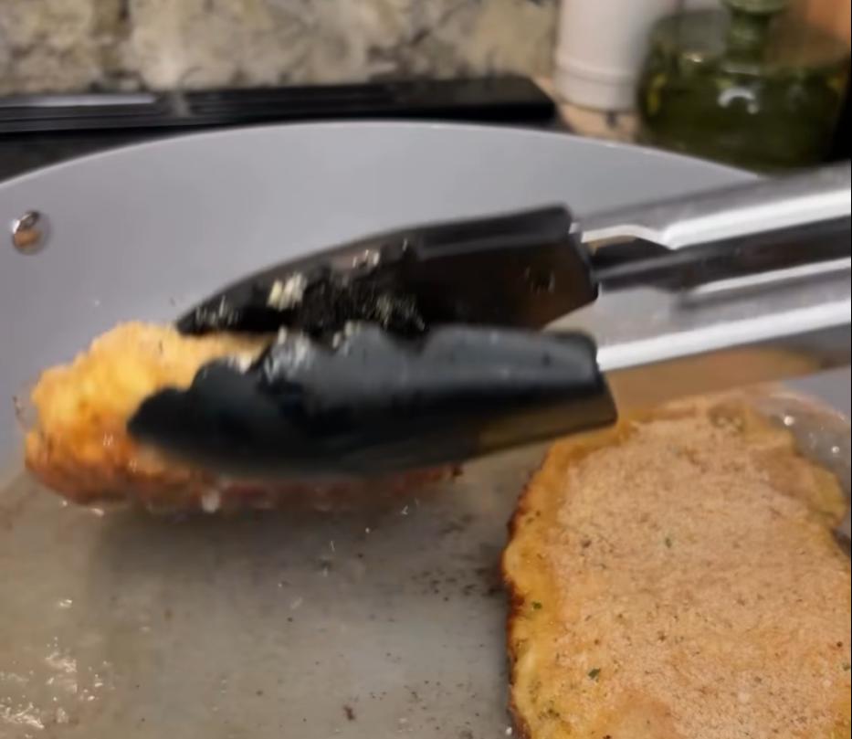 Step 1.1: Heat avocado oil in a large sauté pan and shallow fry chicken until golden brown on both sides and cooked to 165°F internally