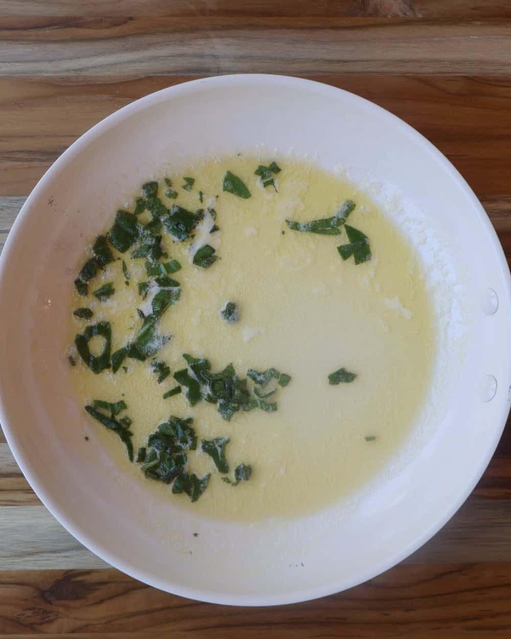Step 1.1: Infuse the sage butter: In a separate pan, melt butter, add chopped sage, and cook gently until fragrant and the butter slightly browns