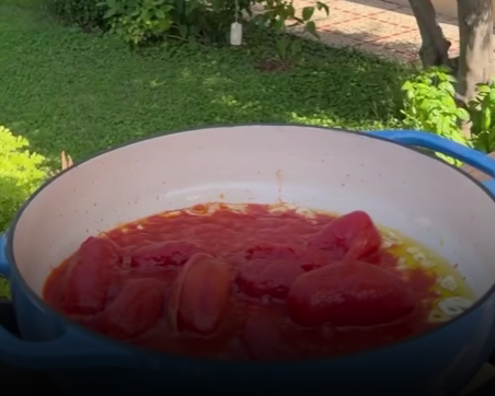 Step 1.1: Add the tomatoes, basil, salt, and black pepper, then let it simmer for 5–10 minutes