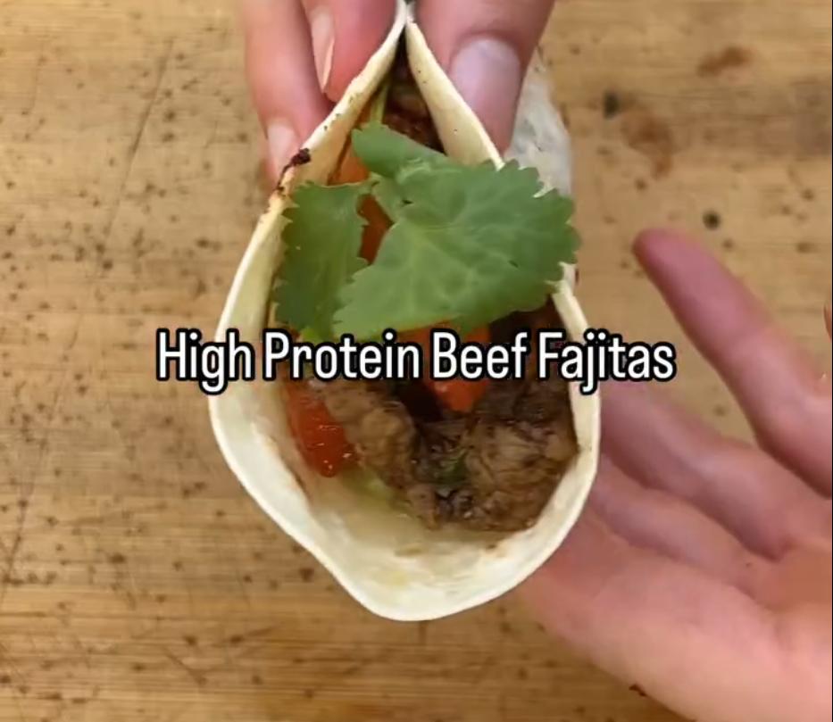 Step 1.1: Fill tortillas with peppers, sliced steak and guacamole, then serve with fresh coriander and lime