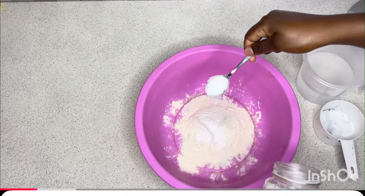 Step 1.6: Combine the flour and salt in a large bowl