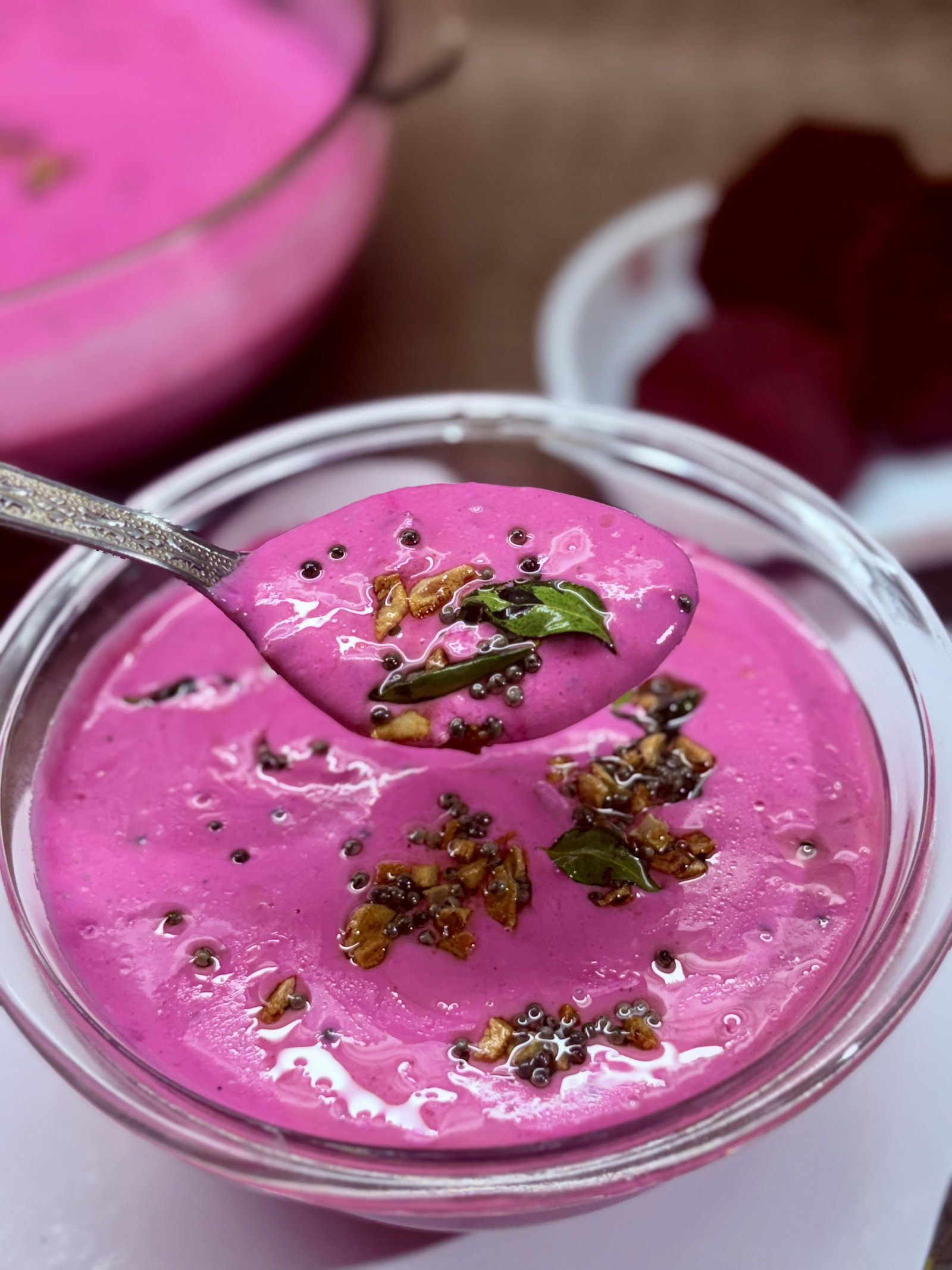 Step 4.1: Chill the raita in the fridge for 15 minutes and serve it as a refreshing side with parathas, pulao, or any everyday meal
