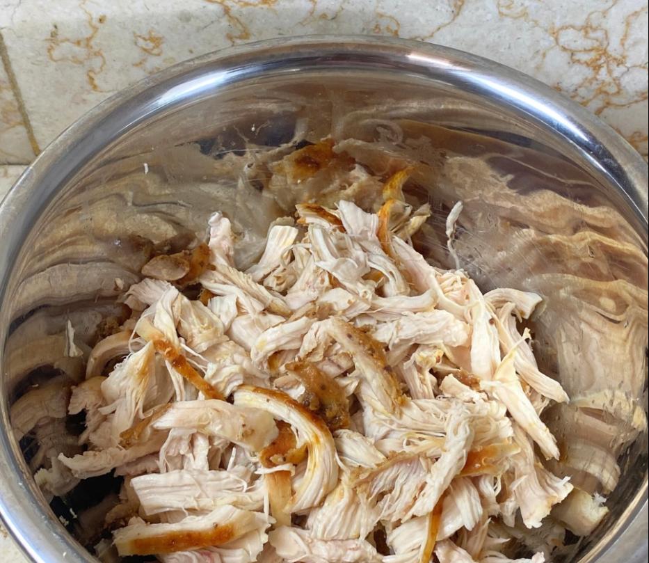 Step 1.1: Shred the grilled chicken